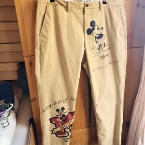 Disney X Tommy Hilfiger Men's Mickey State Of Mind Tan Chinos Size 36